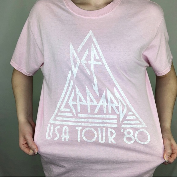American Classics Def Leppard 80’s USA Tour Concert Shirt Pink Rock Punk - Picture 5 of 8